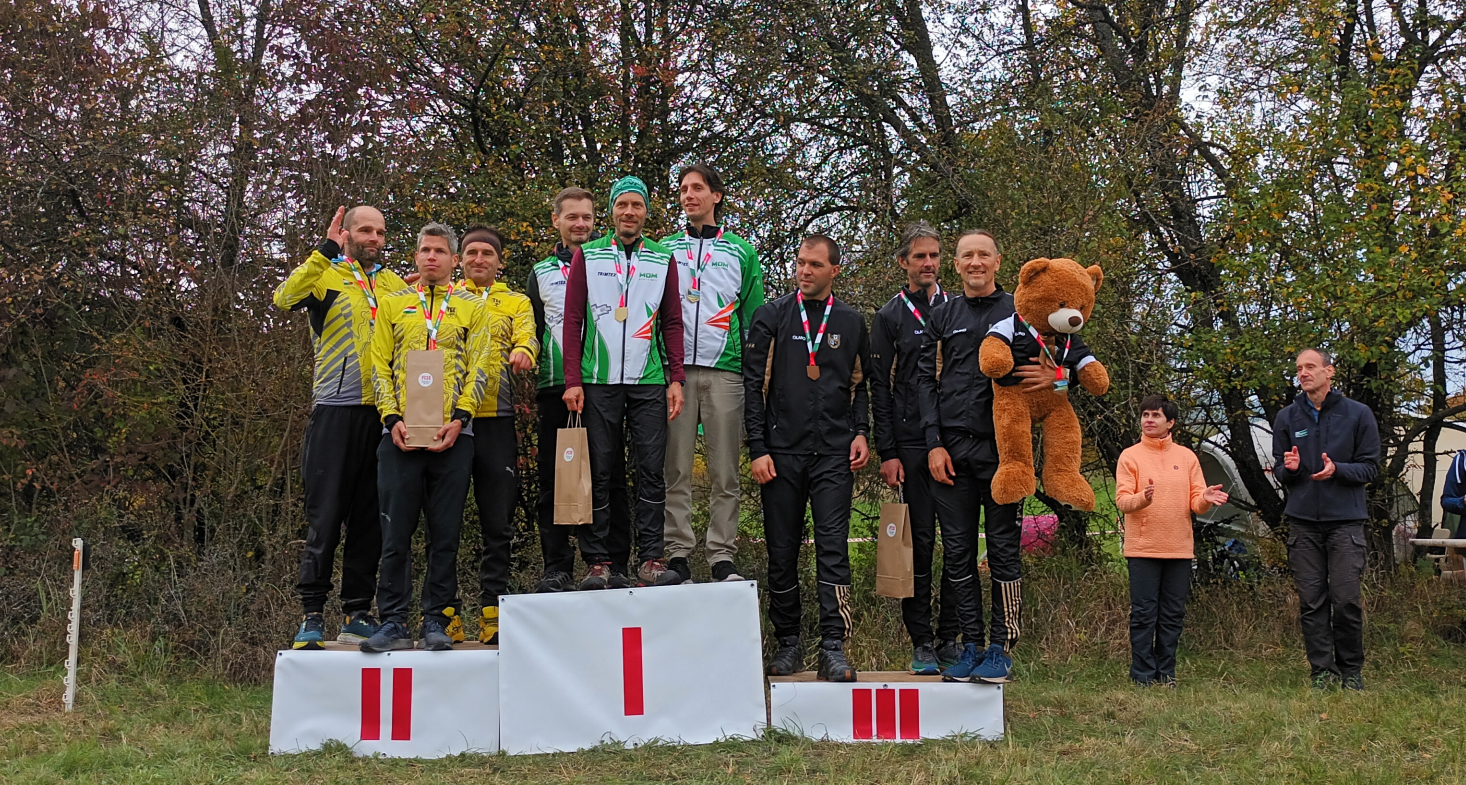 First, third, second and fourth place in orienteering competitions